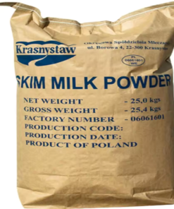Skimmed milk powder, also known as nonfat dry milk or powdered skim milk, is a dairy product made by removing the fat content from fresh milk. It is produced by evaporating the moisture from pasteurized skim milk until it becomes a dry powder.